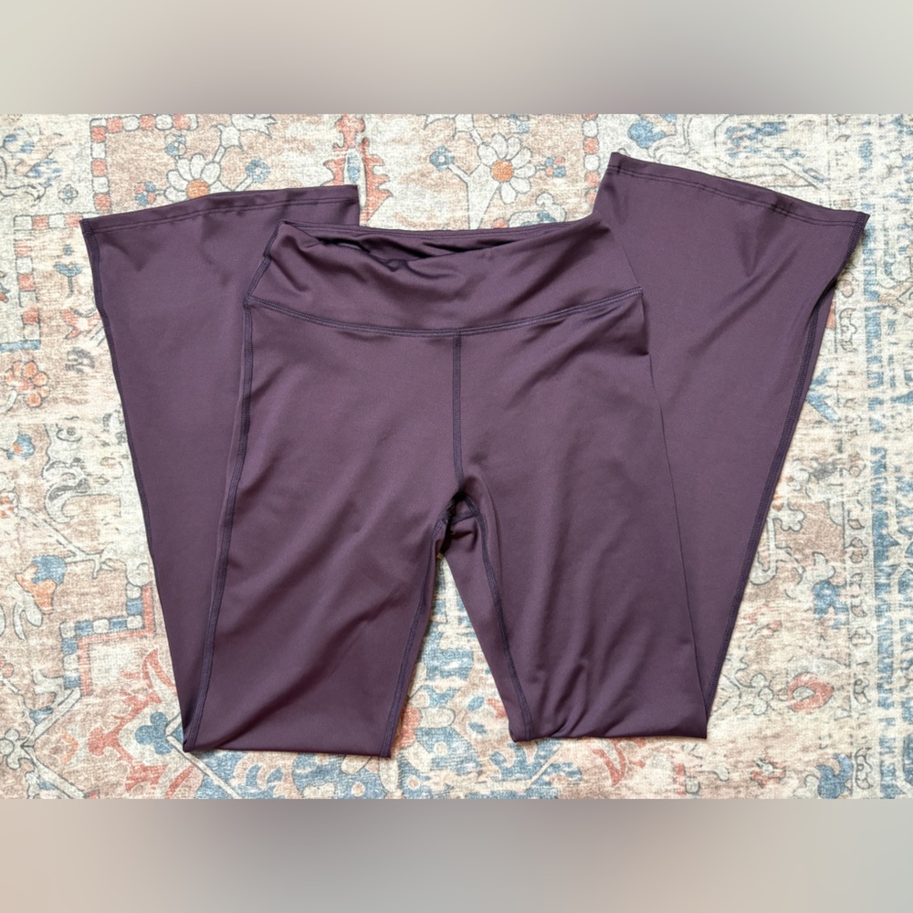 Jova Plum High Waist Flare Leggings Athletic Soft Yoga Pants Athleisure